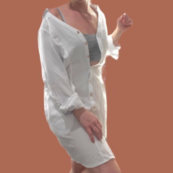 NWT GUESS Los Angeles Challis Shirt Dress - Picture 4 of 15